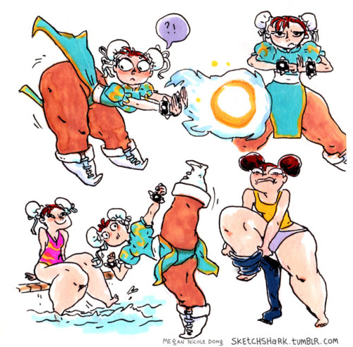 sketchshark:  Chun Li sketchbook doodles. 