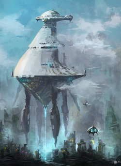 cinemagorgeous:  Mothership by artist Kirk Pesigan. 