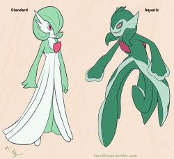 vanridraws:  I made some Gardevoir variations based on my headcanon