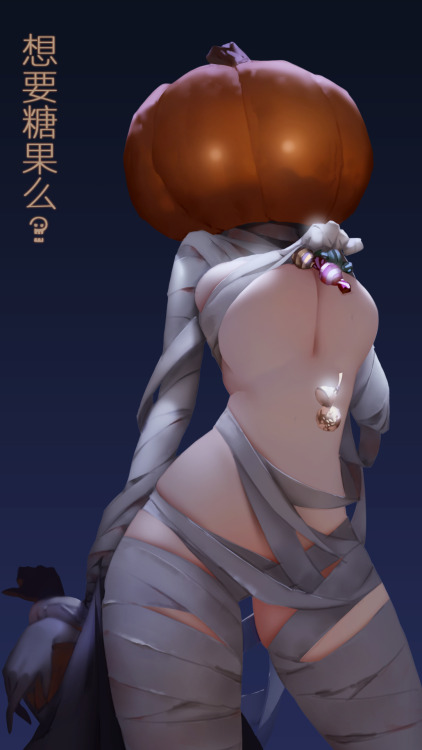 reyoku:  first-rate breasts, Halloween, underboob - Do you want