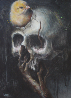 lootone:  LOOTONE Artwork “Skull & Chick” Acrylic