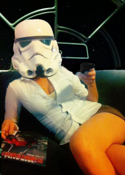 davincismurf:  Sexy star wars girl… and no the helmet was not