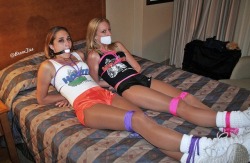 kiltedpatriot:  Lured these gullible Hooters girls to this hotel