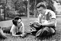 jamesbyron-dean:  James Dean and Elizabeth Taylor, 1955. 