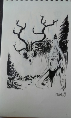 I’m on holyday at the sea.  So have a wendigo as inktober