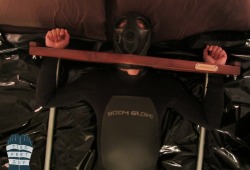 tiedfeetguy:  TFG Preview:  Wetsuit, stocks, neoprene gasmask,