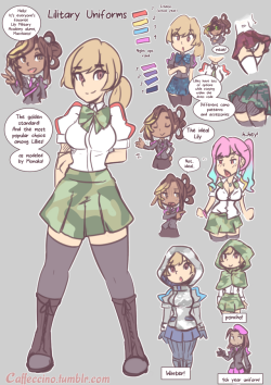 A little doodle of the uniforms for the Lilitary gals! Yay!Unfortunately