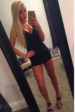 Horny slut from Dagenham in a tiny black dress looking for a