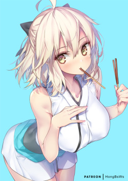 hong-bsws:    沖田さん (Okita Souji )ポッキーの日 http://patreon.com/HongBsWs