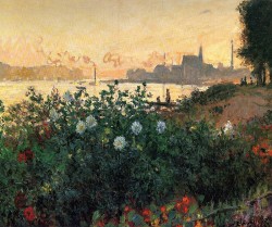 aizobnomragym: Claude Monet “Argenteuil, Flowers by the Riverbank”