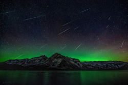 just–space:  Some meteors from the Geminid Meteor shower