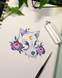 feefal:Another skull drawing🌸