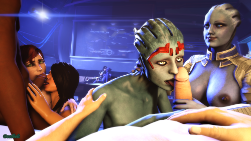 Erotic Party in Shepardâ€™s QuartersClick Picture for Full ResolutionNote: This is a remake of one of my earliest scenes using Source Filmmaker. Better Models, Better Lighting, Better Posing, and Post-editing make my initial idea for this scene much bette