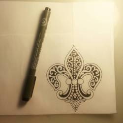 I’m working on a fleur de lis for an appointment.  #tattoo