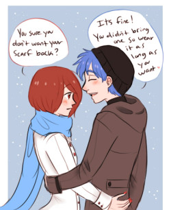 kaimei in the winterrr timeeee♥ also fixed hairstyle for meiko