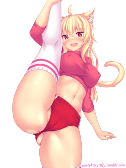 nottykittytiffy:  Stretching with Tiffy!!! <3 <3