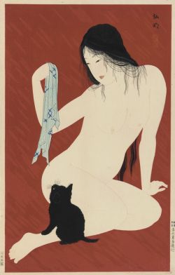 bartleby-company:Nude with Black Cat, Takahashi Shotei (via Pinterest)