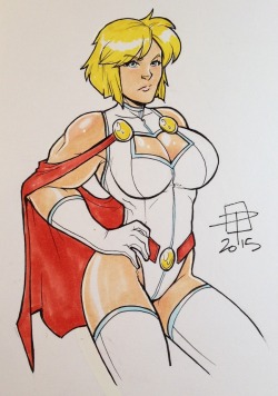 callmepo:  Starting off a new sketchbook with a Power Girl costume