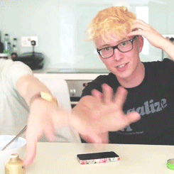 cheekybiscuits:  Tyler Oakley~Bleaching My Hair 50 Shades of