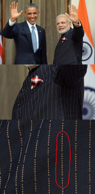 raychjackson:Prime Minister Modi Wore A Suit With His Own Name