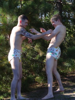 blondlittleboy: Two silly little diaper boys having a tickle