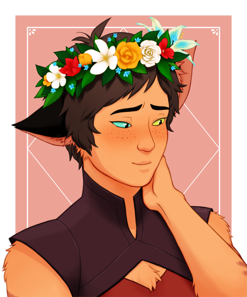 path-of-sunlight:catra in a flower crown commission