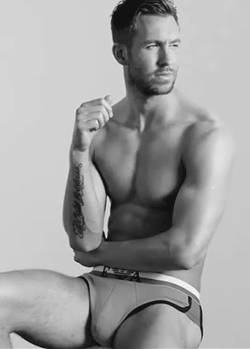 famousmeat:Calvin Harris bulges in underwear for Emporio Armani