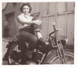 womenwhoride:  Harley Davidson Model S. Fran July 1953 written