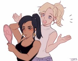 heneate:   Angela and Fareeha   by   토마/TOMA   cuties being