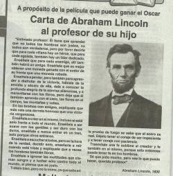 cosasimposiblesantesdeldesayuno:  Carta de Abraham Lincoln al