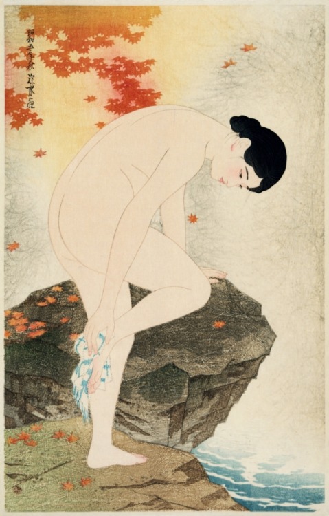 mondfaenger:    The Fragrance of a Bath - 1930 by 伊東 深水 Shinsui Itō (1898-1972)   