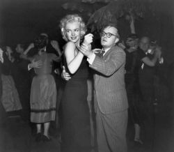 wehadfacesthen:  Marilyn Monroe dancing with Truman Capote, New