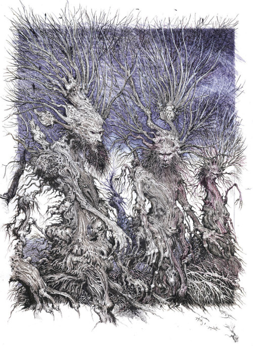 70sscifiart:  “Ian Miller is a fantasy illustrator and writer best known for his quirkily etched gothic style and macabre sensibility.” Another collection of exclusive images from The Art of Ian Miller, this time via Boing Boing.