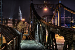 deutschland-germany:  Ulm Minster and Neutorbrücke at night,