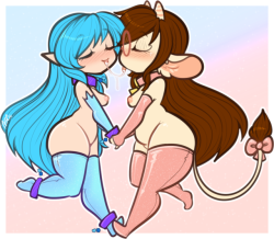 tehbuttercookie:    Smol Nilla & Smol Ally sharing a sweet