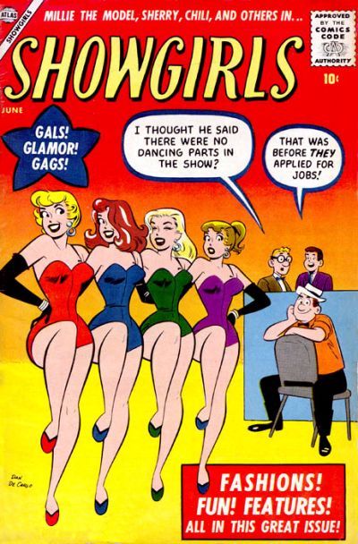 browsethestacks:  ‘SHOWGIRLS’  –  A comic-book title pubished by ATLAS..  (ca. 1957) Cover Art  -  by Dan DeCarlo 