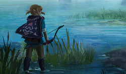 mei-xing:  Lake Hylia, latest painting in the Zelda Open World