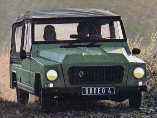 carsthatnevermadeit:  Renault 4 Rodeo, 1970-1981. An (even more) utilitarian version of the Renault 4, the Rodeo was front wheel drive but could be ordered with four wheel drive courtesy of a conversion by Sinpar