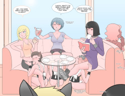  “Futa friends try out a new cat cafe, and enjoy casual blowjobs