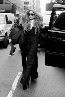 black-and-white-but-not-bland:  Lady Gaga Street Style