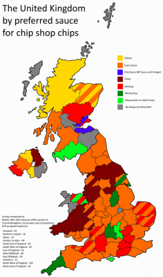 mapsontheweb:  The United Kingdom by most popular sauce/topping/condiment