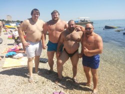 speedozone:  Russian strongmen on the beach, oh my! And a bonus