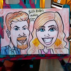 Caricature done today at Bill & Kate’s wedding.  Congratulations!