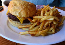 fatty-food:   	Cheeseburger and Fries by pjpink  