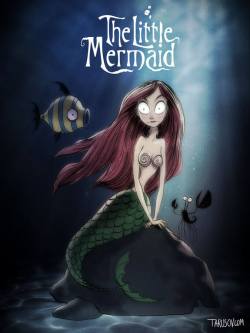 gameraboy: Disney Posters done in Tim Burton Style by Andrew