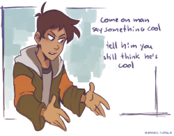 ikimaru:I wanted to draw Lance reacting to galra Keith but then