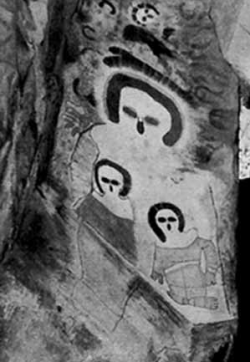 sixpenceee:  Wandjina petroglyphs from Kimberley, Australia.
