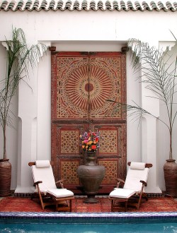 theiainteriordesign:  Antique door, Riad Les Yeux Bleus 