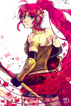 jennwolfesparreaux:  Pyrrha might have to be my fave from RWBY,