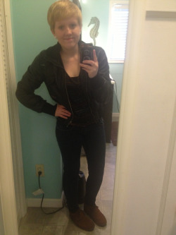 Swaggie swaggin’ in my mocs and leather jacket.